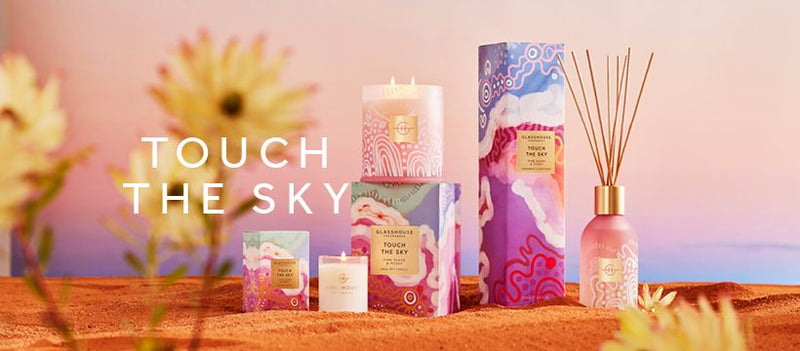 TOUCH THE SKY 60g and 380g SOY CANDLE - Glass house Mother's day collection 2023 - Lillianna Gifts Australia