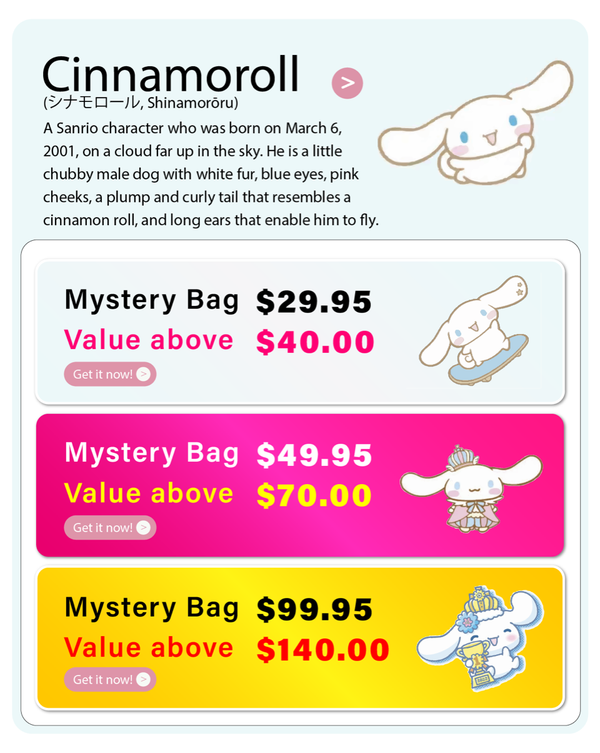 Cinnamoroll Mystery Gift Box - Lillianna Gifts Australia
