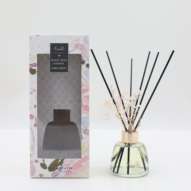 Fumare White Rose and Jasmine Flowers and Diffuser - Lillianna Gifts Australia