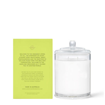 Glasshouse Candle Flower Symphony White Rose Pear Blossom - Lillianna Gifts Australia