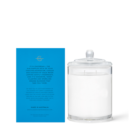 Glasshouse Candle Bora Bora Bungalow Cilantro Orange Zest - Lillianna Gifts Australia