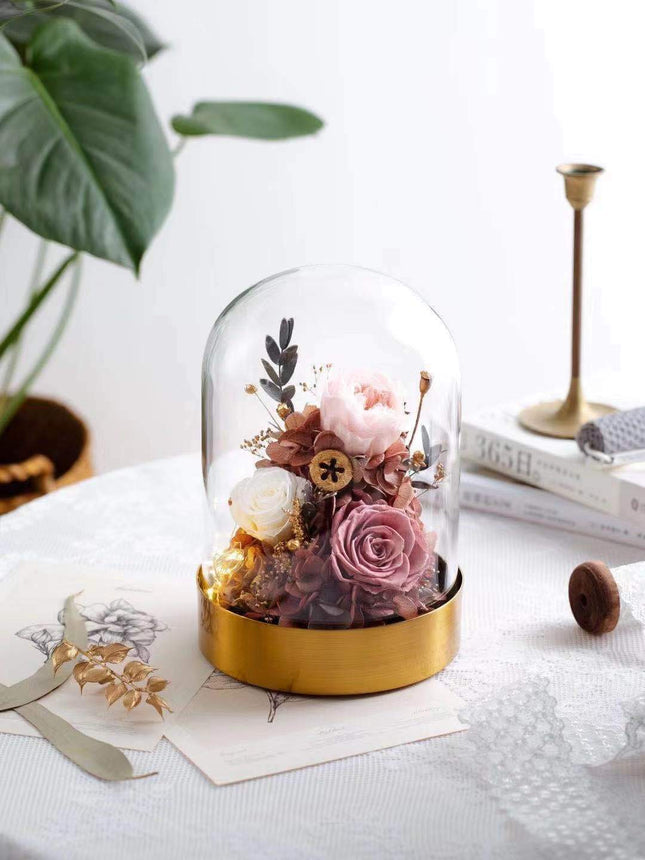 Glass Cover Pink Rose - Lillianna Gifts Australia