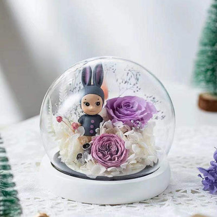 Glass Cover Purple Rose - Lillianna Gifts Australia