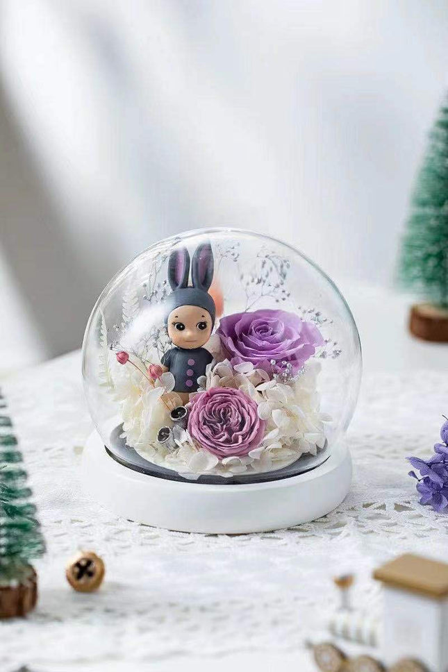 Glass Cover Purple Rose - Lillianna Gifts Australia