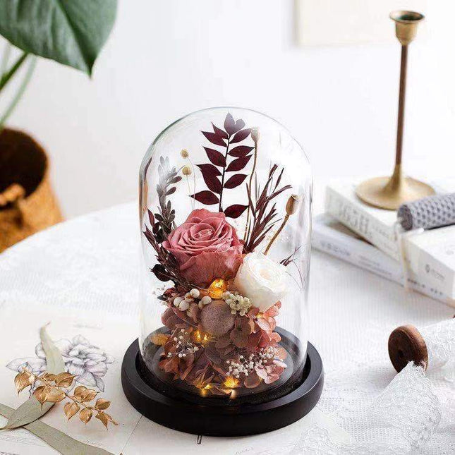 Glass Cover Red White Roses - Lillianna Gifts Australia