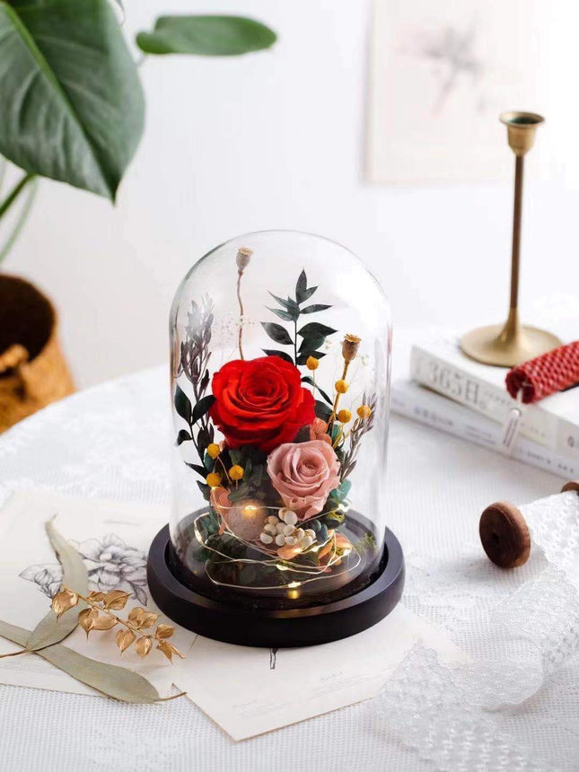 Glass Cover Red Rose - Lillianna Gifts Australia