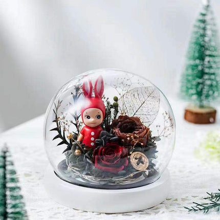 Glass Cover Red Rose and Figure - Lillianna Gifts Australia