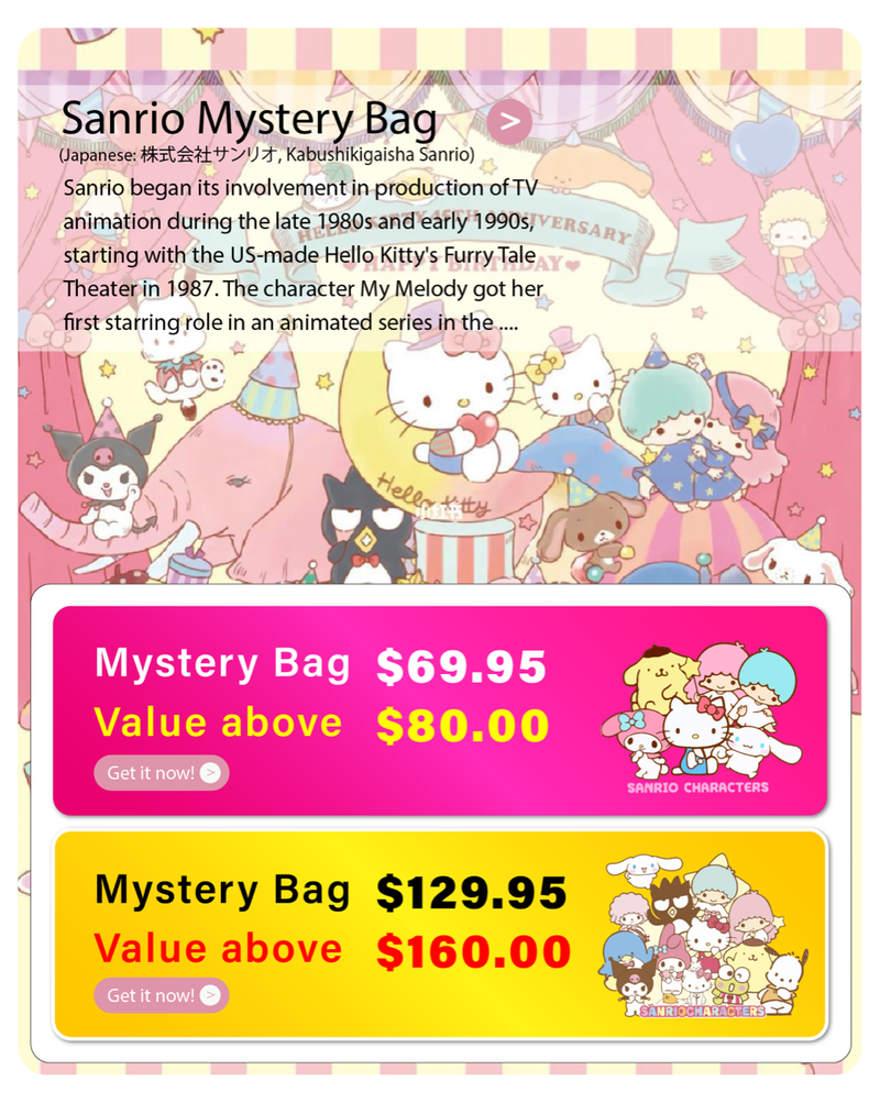 Sanrio Themed Mystery Gift Box - Lillianna Gifts Australia
